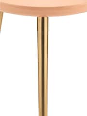Pacific Apricot Pink Seline Enamelled Table with Gold Legs - Image 6 of 6