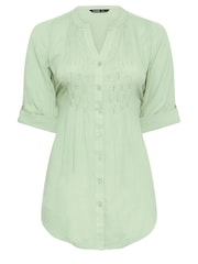 Yours Curve Green Pintuck Embellished Shirt - Image 5 of 5