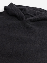 Black Hoodie Relaxed Fit Premium Soft Touch Knitted Hoodie - Image 6 of 7