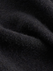 Black Hoodie Relaxed Fit Premium Soft Touch Knitted Hoodie - Image 7 of 7