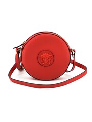 Versace Red Calf Leather Round Disc Shoulder Bag - Image 1 of 5