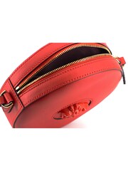 Versace Red Calf Leather Round Disc Shoulder Bag - Image 5 of 5