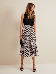 Phase Eight Black Print Alora Midi Dress - Image 1 of 7