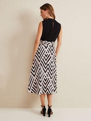 Phase Eight Black Print Alora Midi Dress - Image 2 of 7