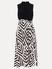 Phase Eight Black Print Alora Midi Dress - Image 7 of 7