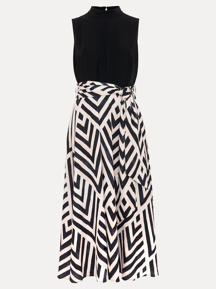 Phase Eight Black Print Alora Midi Dress - Image 7 of 7