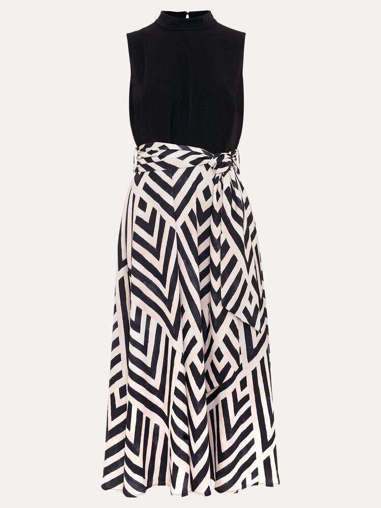 Phase Eight Black Print Alora Midi Dress - Image 7 of 7 Phase Eight Black Print Alora Midi Dress - Image 7 of 7