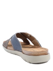Pavers Brown Contrast Cross Strap Comfort Sandals - Image 3 of 6