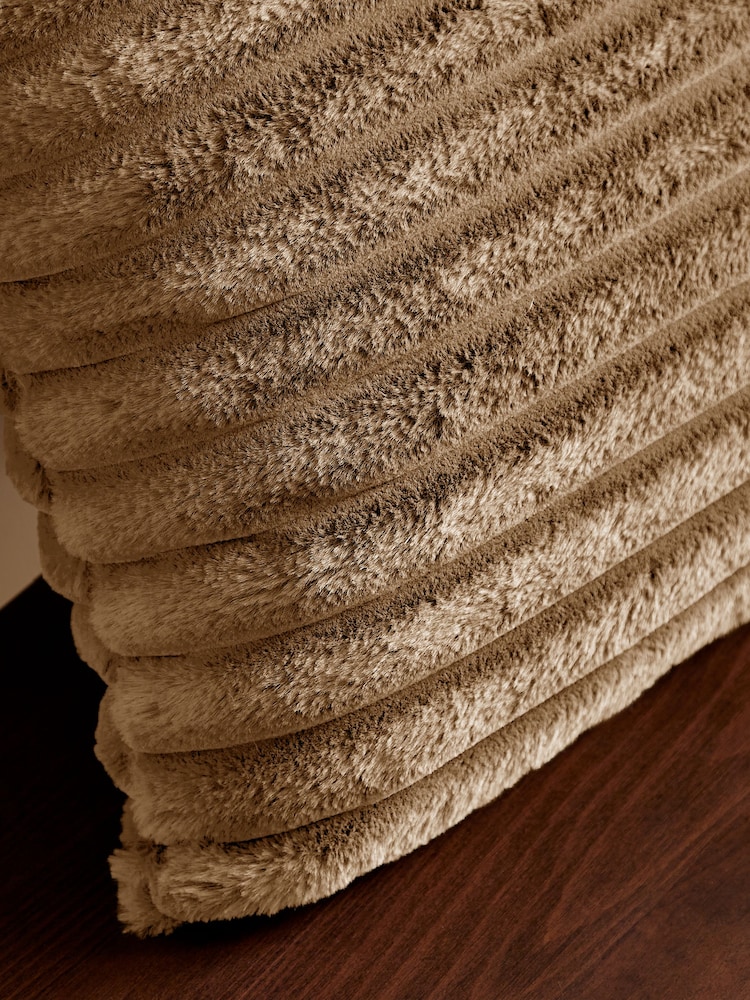 Catherine Lansfield Natural Catherine Lansfield Soft and Cosy Ribbed Cushion - Image 2 of 4