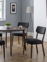 Julian Bowen Walnut Grey Set Of 2 Farringdon Chairs - Image 1 of 6