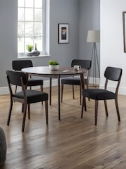 Julian Bowen Walnut Grey Set Of 2 Farringdon Chairs - Image 10 of 11