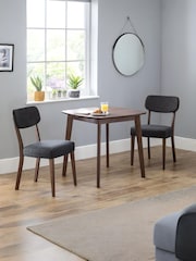 Julian Bowen Walnut Grey Set Of 2 Farringdon Chairs - Image 11 of 11