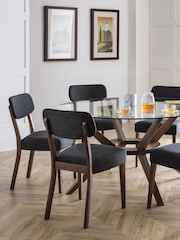 Julian Bowen Walnut Grey Set Of 2 Farringdon Chairs - Image 2 of 6
