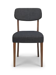 Julian Bowen Walnut Grey Set Of 2 Farringdon Chairs - Image 5 of 6