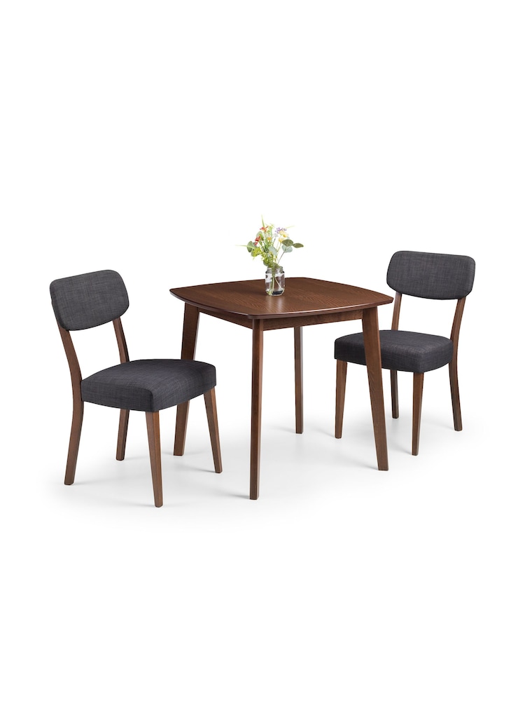 Julian Bowen Walnut Grey Set Of 2 Farringdon Chairs - Image 6 of 6