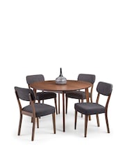 Julian Bowen Walnut Grey Set Of 2 Farringdon Chairs - Image 7 of 11