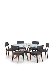 Julian Bowen Walnut Grey Set Of 2 Farringdon Chairs - Image 8 of 11