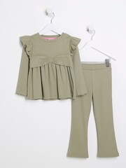 River Island Green River Island Girls BowsPeplum Kickflare Set - Image 1 of 6