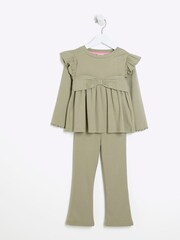 River Island Green River Island Girls BowsPeplum Kickflare Set - Image 3 of 6