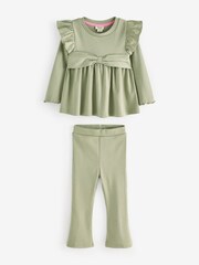 River Island Green River Island Girls BowsPeplum Kickflare Set - Image 4 of 6