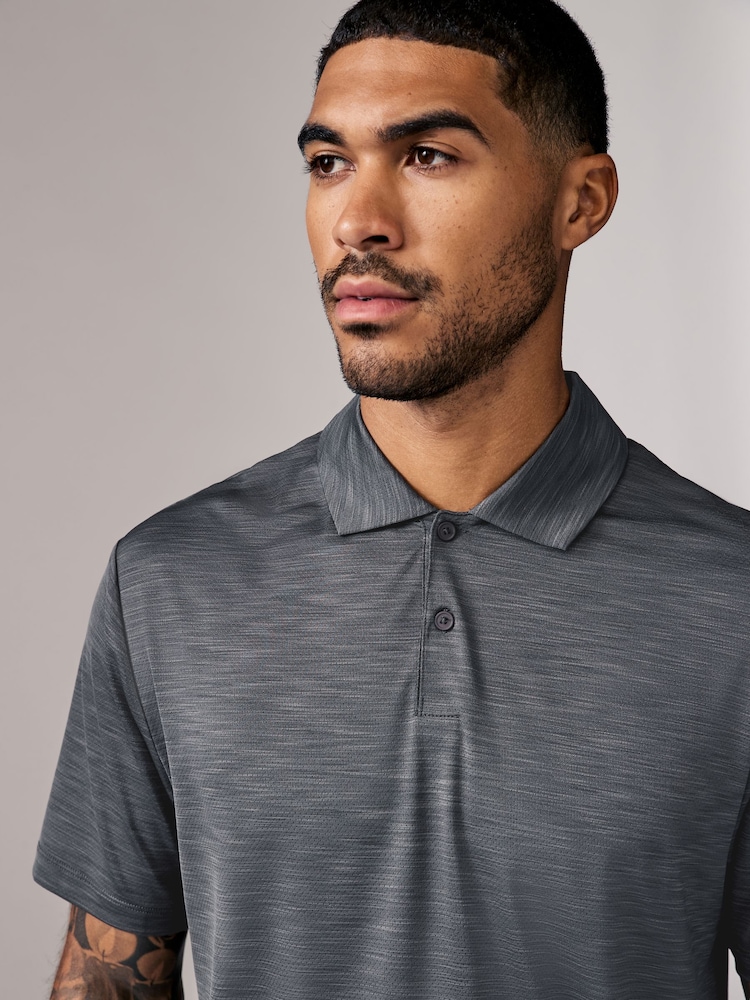 Slate Grey Active Golf Mesh Training Polo Shirt - Image 5 of 5 Slate Grey Active Golf Mesh Training Polo Shirt - Image 5 of 5