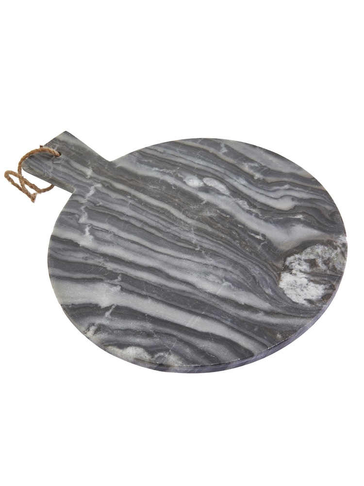 Maison by Premier Grey Marble Round Paddle Serving Board - Image 1 of 6