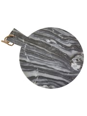 Maison by Premier Grey Marble Round Paddle Serving Board - Image 2 of 6