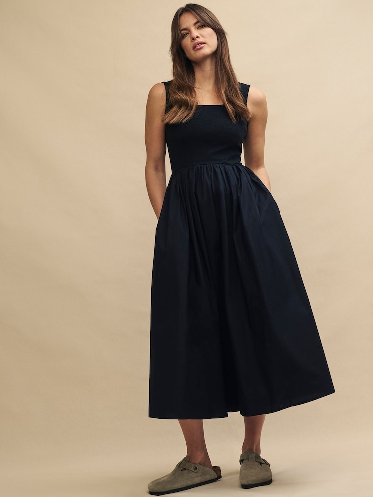 Nobody's Child Black Plain Colorado Midi Dress - Image 1 of 5