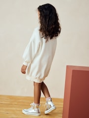 Ecru White Sequin Heart Jumper Dress (3-16yrs) - Image 3 of 4