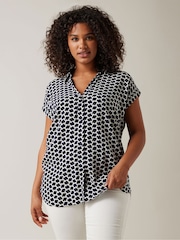 Blau - Evans – Bluse mit Zickzack-Print, Curve - Bild 1 von 5