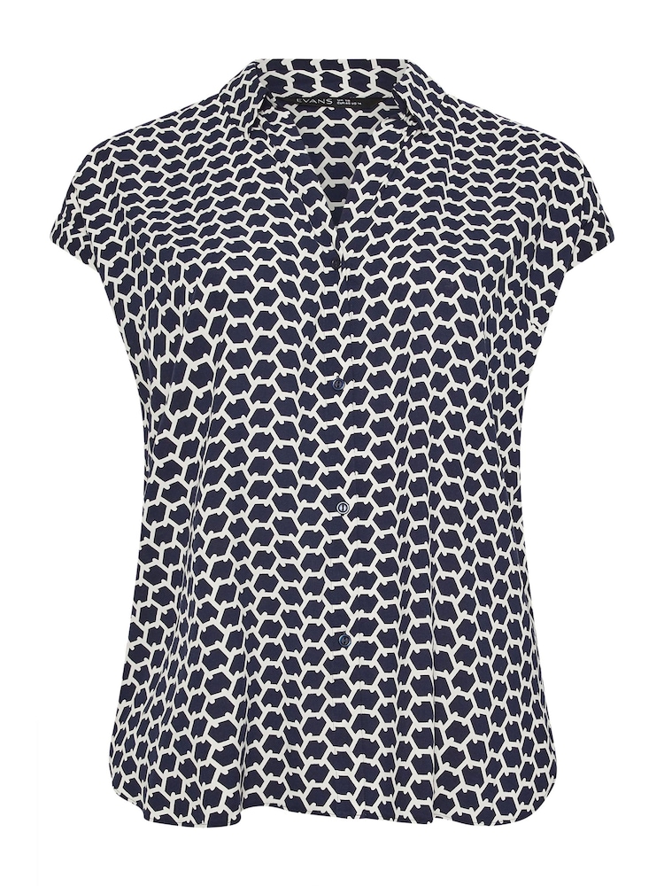 Blau - Evans – Bluse mit Zickzack-Print, Curve - Bild 5 von 5