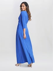 Gina Bacconi Blue Celine Jersey Wrap Maxi Dress - Image 3 of 5