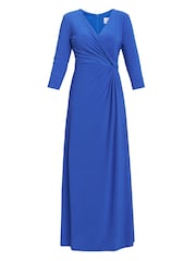 Gina Bacconi Blue Celine Jersey Wrap Maxi Dress - Image 5 of 5