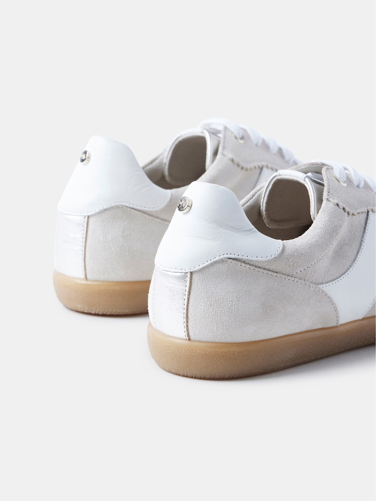 Mint Velvet Cream Suede Side Strip Trainers - Image 3 of 3