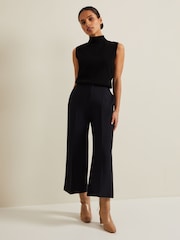 Phase Eight Blue Petite Petite Aubrielle Clean Crepe Culottes - Image 6 of 6