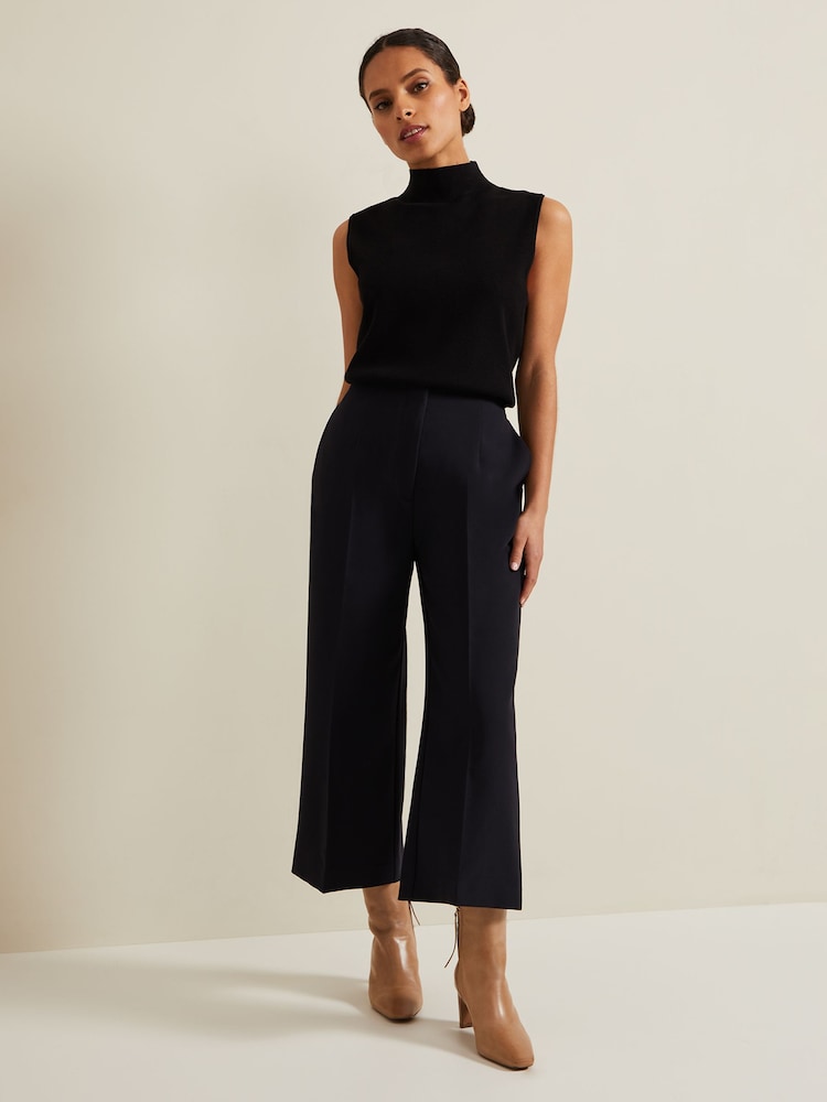 Phase Eight Blue Petite Petite Aubrielle Clean Crepe Culottes - Image 6 of 6