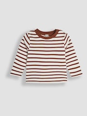 JoJo Maman Bébé Stone 2-Piece Classic Cord Dungarees & Stripe Top Set - Image 4 of 6