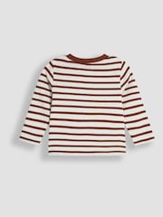 JoJo Maman Bébé Stone 2-Piece Classic Cord Dungarees & Stripe Top Set - Image 5 of 6