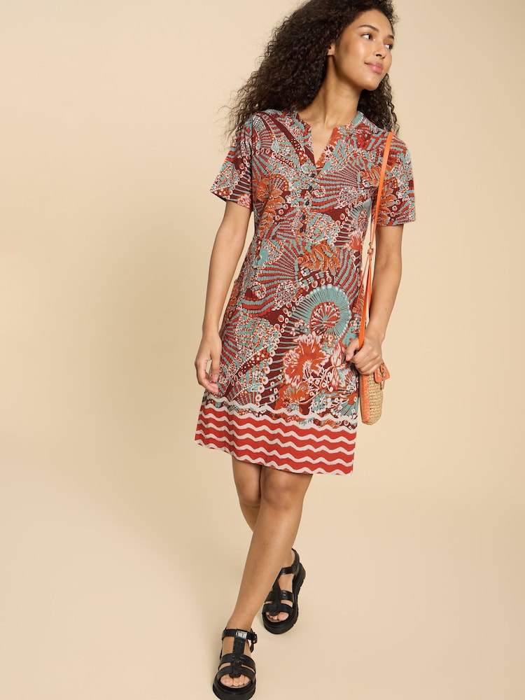 White Stuff Red Tammy Cotton Jersey Dress - Image 1 of 7