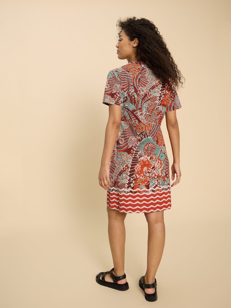 White Stuff Red Tammy Cotton Jersey Dress - Image 2 of 7