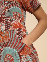 White Stuff Red Tammy Cotton Jersey Dress - Image 4 of 7