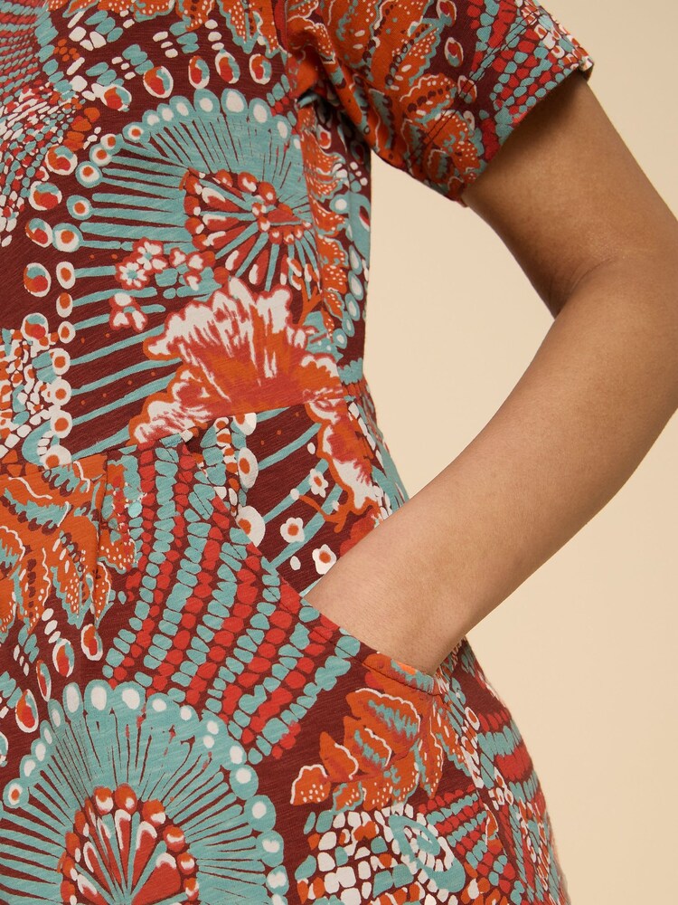 White Stuff Red Tammy Cotton Jersey Dress - Image 4 of 7