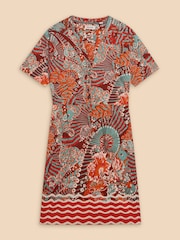 White Stuff Red Tammy Cotton Jersey Dress - Image 5 of 7