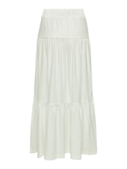 JDY White Jersey Broderie Tiered Summer Maxi Skirt - Image 2 of 3
