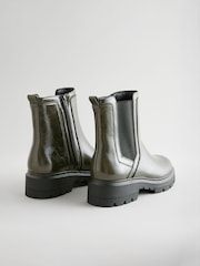 Khaki Green Standard/Wide Fit Forever Comfort® Patent Chelsea Boots - Image 6 of 8