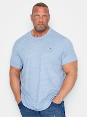 BadRhino Big & Tall Blue Neppy Marl 100% Cotton T-Shirt - Image 2 of 3