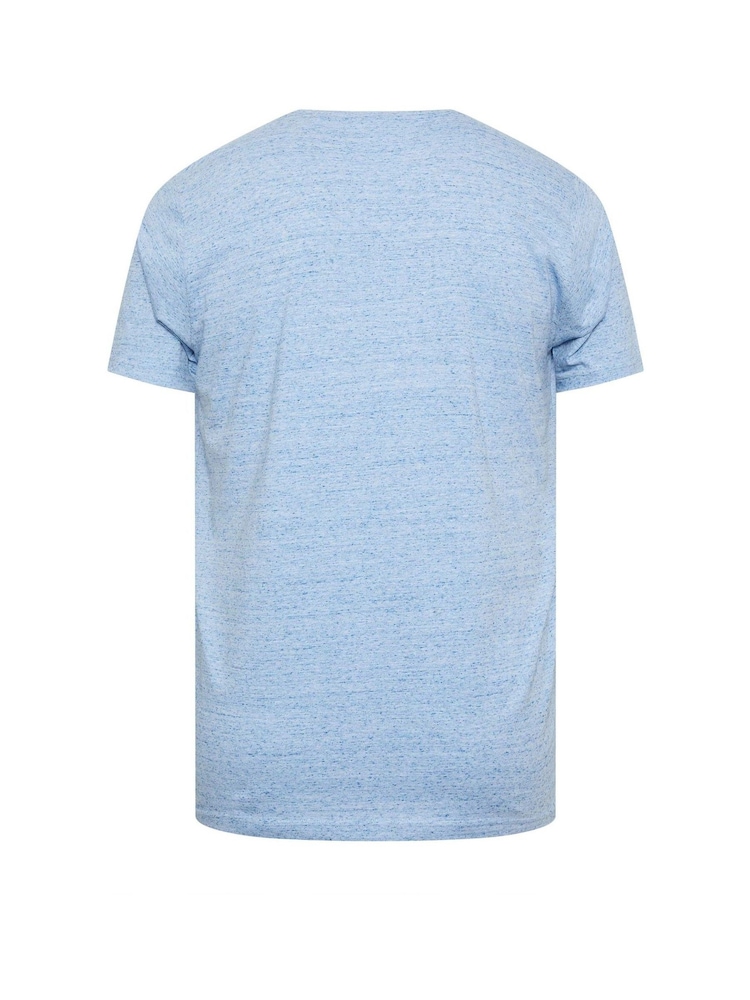 BadRhino Big & Tall Blue Neppy Marl 100% Cotton T-Shirt - Image 3 of 3