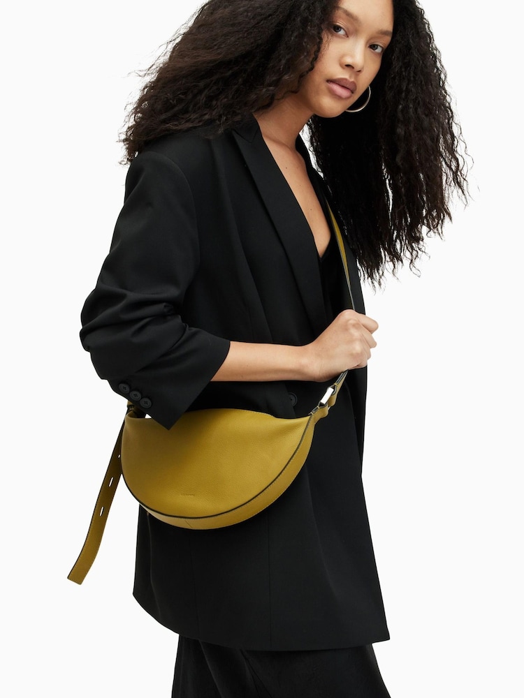 AllSaints Green Half Moon Cross-Body Bag - Image 1 of 7 AllSaints Green Half Moon Cross-Body Bag - Image 1 of 7