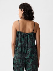 Gap Green Pleated Satin Camisole - Image 2 of 5