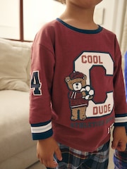 Navy Blue/Burgundy Red Varsity - Gewebte Pyjamahosen aus 100 % Baumwolle, 2er-Pack (9 M.-8 J.), kariert - Bild 3 von 10
